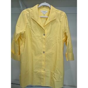 Foxcroft Long Sleeve Shirt Button Up Heritage Non-Iron Size 16‎ Yellow